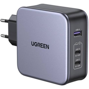 Ugreen INCARCATOR retea Ugreen, Nexode CD289 Quick Charge 140W GaN, 1 x USB, 2 x USB Type-C, negru