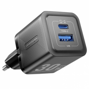 Vention INCARCATOR retea Vention 30W, 1 x USB Type-C, 1 x USB, 5V/3A, PD 3.0, QC 3.0, QC 4.0, negru