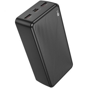 Borofone Power bank Borofone „BJ56B”, 30000mAh, 22.5W, 2 x USB, 1 x USB Type-C, 1 x Micro USB, total 2A, negru Borofone Power bank Borofone „BJ56B”, 30000mAh, 22.5W, 2 x USB, 1 x USB Type-C, 1 x Micro USB, total 2A, negru