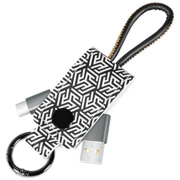 logilink CABLU alimentare si date LOGILINK, pt. smartphone, USB 2.0 (T) la USB 2.0 Type-C (T), 0.22m, cu breloc, din piele, negru/ alb logilink CABLU alimentare si date LOGILINK, pt. smartphone, USB 2.0 (T) la USB 2.0 Type-C (T), 0.22m, cu breloc, din piele, negru/ alb