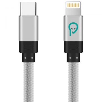 spacer CABLU alimentare si date SPACER, pt. smartphone, USB Type-C (T) la Iphone Lightning (T), braided, retail pack, 1m, silver spacer CABLU alimentare si date SPACER, pt. smartphone, USB Type-C (T) la Iphone Lightning (T), braided, retail pack, 1m, silver