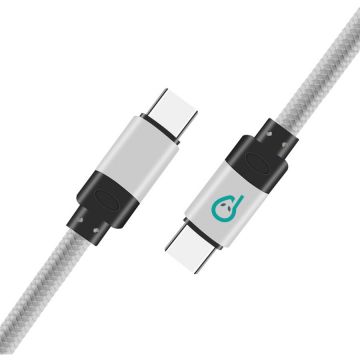spacer CABLU alimentare si date SPACER, pt. smartphone, USB Type-C (T) la USB Type-C(T), braided, ambalaj punga, 1.8m, silver spacer CABLU alimentare si date SPACER, pt. smartphone, USB Type-C (T) la USB Type-C(T), braided, ambalaj punga, 1.8m, silver