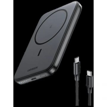 Ugreen Baterie externa Ugreen Magnetic 10.000 mAh, Wireless, PD 20W, USB-C, Negru Ugreen Baterie externa Ugreen Magnetic 10.000 mAh, Wireless, PD 20W, USB-C, Negru