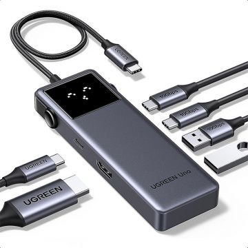 Adaptor multifunctional UGREEN 6-in-1 USB-C Hub CM888, 2 x USB A 3.2, 2 X USB C 3.2, 1 X USB C PD 100W, 1 X HDMI 4K, Gri Adaptor multifunctional UGREEN 6-in-1 USB-C Hub CM888, 2 x USB A 3.2, 2 X USB C 3.2, 1 X USB C PD 100W, 1 X HDMI 4K, Gri