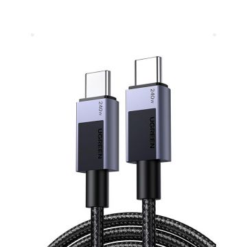 Cablu de date si incarcare UGREEN USB-C to USB-C PD 3.1 Fast Charging Cable L513, USB C la USB C, Negru, 1m Cablu de date si incarcare UGREEN USB-C to USB-C PD 3.1 Fast Charging Cable L513, USB C la USB C, Negru, 1m