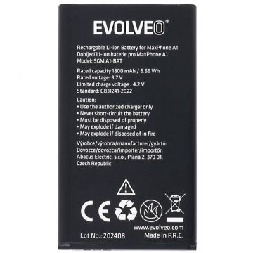 Evolveo Baterie originală EVOLVEO de 1800 mAh pentru MaxPhone A1 Evolveo Baterie originală EVOLVEO de 1800 mAh pentru MaxPhone A1