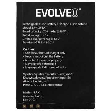 Evolveo Baterie originală EVOLVEO EasyPhone ID, 700 mAh Evolveo Baterie originală EVOLVEO EasyPhone ID, 700 mAh