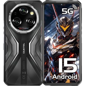 Telefon Mobil Oukitel WP55, Negru, 5G, 6.6 FHD+ 120Hz, 36GB RAM (12GB+24GB Extensibil), 256GB ROM, Android 15, Dimensity 7025, 108MP+32MP, NFC, Face ID, 11000mAh, 33W, Dual SIM Telefon Mobil Oukitel WP55, Negru, 5G, 6.6 FHD+ 120Hz, 36GB RAM (12GB+24GB Extensibil), 256GB ROM, Android 15, Dimensity 7025, 108MP+32MP, NFC, Face ID, 11000mAh, 33W, Dual SIM