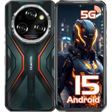 Telefon Mobil Oukitel WP55, Portocaliu, 5G, 6.6 FHD+ 120Hz, 36GB RAM (12GB+24GB Extensibil), 256GB ROM, Android 15, Dimensity 7025, 108MP+32MP, NFC, Face ID, 11000mAh, 33W, Dual SIM Telefon Mobil Oukitel WP55, Portocaliu, 5G, 6.6 FHD+ 120Hz, 36GB RAM (12GB+24GB Extensibil), 256GB ROM, Android 15, Dimensity 7025, 108MP+32MP, NFC, Face ID, 11000mAh, 33W, Dual SIM
