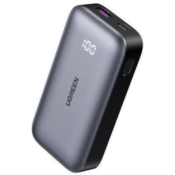 Ugreen Baterie Externa Ugreen, PB502, 10000mAh, 30W, USB Type-C input/output, USB, display, gri Ugreen Baterie Externa Ugreen, PB502, 10000mAh, 30W, USB Type-C input/output, USB, display, gri