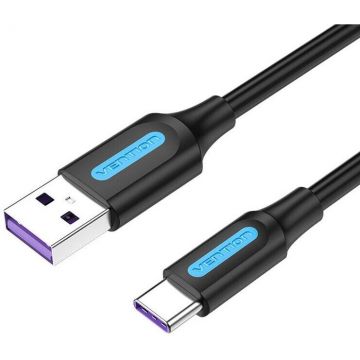 Vention Cablu alimentare si date Vention, USB 3.0 (T) la USB Type-C (T), 0.5m, 5 Gbps, 3A, PVC, negru Vention Cablu alimentare si date Vention, USB 3.0 (T) la USB Type-C (T), 0.5m, 5 Gbps, 3A, PVC, negru