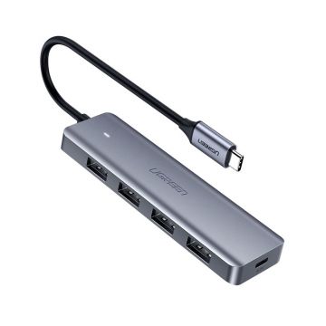 Adaptor multifunctional UGREEN 4-in-1 USB C CM219, 4 x USB 3.0 A, Gri Adaptor multifunctional UGREEN 4-in-1 USB C CM219, 4 x USB 3.0 A, Gri