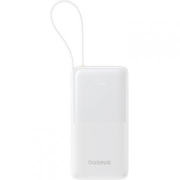 BASEUS Baterie externa Baseus Bipow 2 20000 mAh, Digital Display, cu cablu USB-C incorporat, 20W, Alb BASEUS Baterie externa Baseus Bipow 2 20000 mAh, Digital Display, cu cablu USB-C incorporat, 20W, Alb
