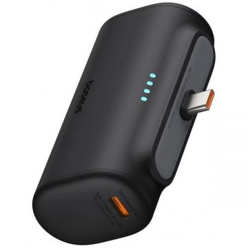 BASEUS Baterie Externa Baseus Compact, 5000mAh, 20W, PD, 2 x USB-C, Neagra P10068306113-00 BASEUS Baterie Externa Baseus Compact, 5000mAh, 20W, PD, 2 x USB-C, Neagra P10068306113-00