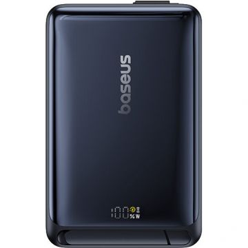 BASEUS Baterie externa Baseus Nomos Qi2 Magnetic 10.000 mAh, 45W, cablu USB-C, Negru BASEUS Baterie externa Baseus Nomos Qi2 Magnetic 10.000 mAh, 45W, cablu USB-C, Negru