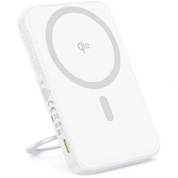 BASEUS Baterie externa Baseus PicoGo Qi2 Magnetic 5000mAh, 20W, cu cablu USB-C 30cm inclus, Alb BASEUS Baterie externa Baseus PicoGo Qi2 Magnetic 5000mAh, 20W, cu cablu USB-C 30cm inclus, Alb