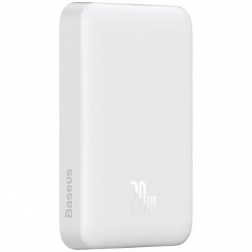BASEUS Baterie Externa Wireless Baseus Magnetic Mini, 10000mAh, 20W, PD + FQI, 1 x QI - 1 x USB-C, Alba P10059001223-00 BASEUS Baterie Externa Wireless Baseus Magnetic Mini, 10000mAh, 20W, PD + FQI, 1 x QI - 1 x USB-C, Alba P10059001223-00