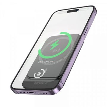 Borofone Baterie Externa Wireless Borofone BJ63 Nimble, 5000mAh, 20W, PD + FQI, 1 x QI - 1 x USB-C, Neagra Borofone Baterie Externa Wireless Borofone BJ63 Nimble, 5000mAh, 20W, PD + FQI, 1 x QI - 1 x USB-C, Neagra