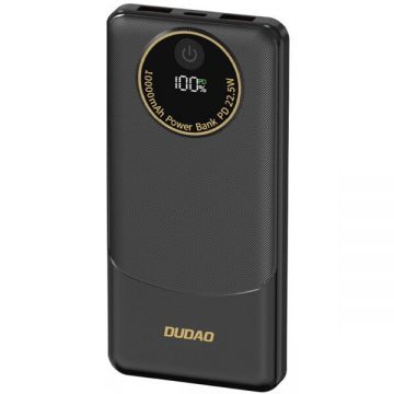 Dudao Baterie Externa Dudao K12, 10000mAh, 22.5W, QC + PD, 1 x USB-C - 2 x USB-A, Neagra Dudao Baterie Externa Dudao K12, 10000mAh, 22.5W, QC + PD, 1 x USB-C - 2 x USB-A, Neagra