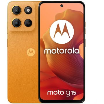 Motorola Telefon mobil Motorola moto g15, 6.72 inch, Dual SIM, 128GB, 4GB RAM, 5200 mAh, 4G, Sunrise Orange Motorola Telefon mobil Motorola moto g15, 6.72 inch, Dual SIM, 128GB, 4GB RAM, 5200 mAh, 4G, Sunrise Orange