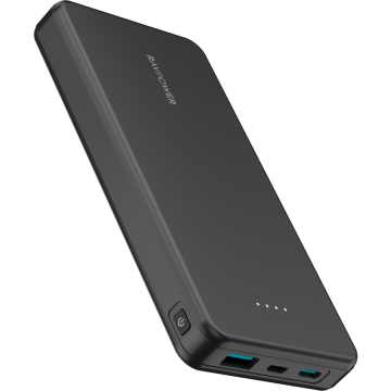 RAVPOWER Baterie externa RavPower RP-PB1215, 10.000 mAh, 15W, USB-C, USB-A, microUSB, Negru RAVPOWER Baterie externa RavPower RP-PB1215, 10.000 mAh, 15W, USB-C, USB-A, microUSB, Negru