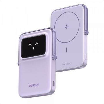 Ugreen Baterie Externa Wireless UGREEN PB571 Uno, 5000mAh, 20W, PD + FQI, 1 x QI - 1 x USB-C, Mov Ugreen Baterie Externa Wireless UGREEN PB571 Uno, 5000mAh, 20W, PD + FQI, 1 x QI - 1 x USB-C, Mov